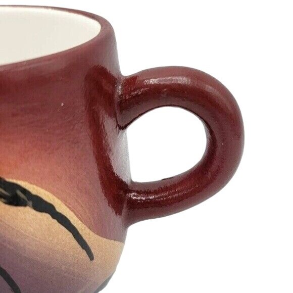 Panino Handpainted Mug Southwest Incan Style 4" Women Hats Signed by Artist - Picture 3 of 12